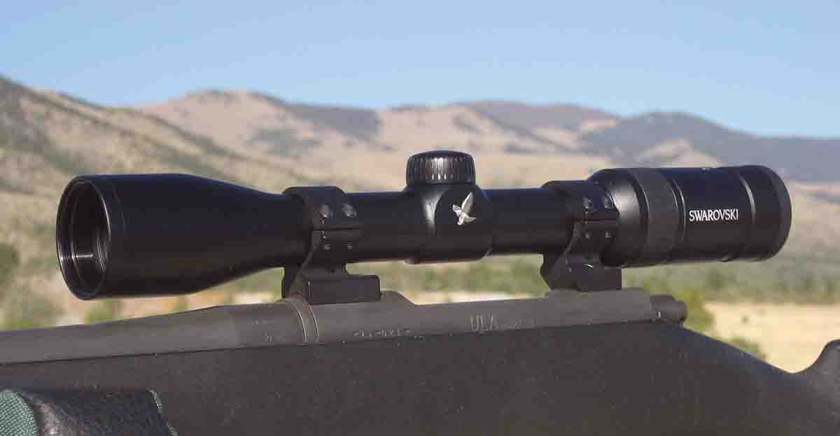 Swarovski’s 3-9x 36mm Z3 is one of John’s favorite lightweight scopes, partly because it has no visible parallax at 300 yards even when set on 9x, but it still has considerable parallax at 50 yards.